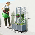 Outsunny Planter Box with Trellis, Self Watering Raised Garden Bed with - Image 7