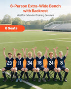 VEVOR Portable Folding Bench, 6 Seat Foldable Soccer Bench - Image 4