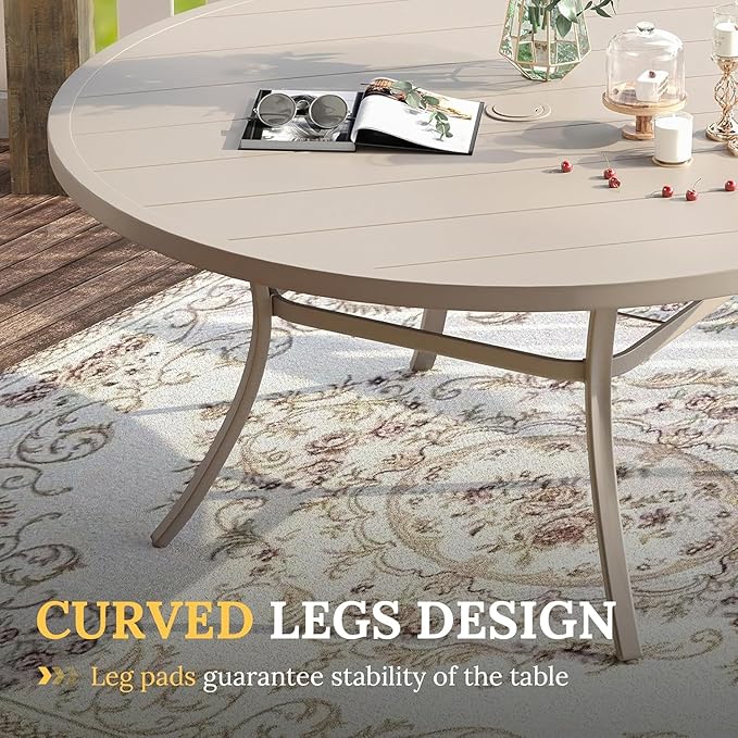 VICLLAX 53" Outdoor Round Patio Table - Image 5