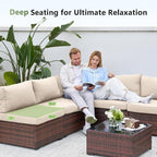Amopatio Patio Furniture Set 7 Pieces Patio Conversation Set Outdoor Sectional - Image 3