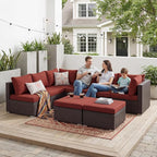 NICESOUL 29.3'' High Back Wicker Patio Furniture Set - Image 3