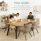 Best Choice Products 6-Person Indoor Outdoor Acacia Wood Dining Table, Picnic - Image 3