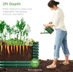 Best Choice Products 4x2x2ft Outdoor Metal Raised Garden Bed, Oval Deep Root - Image 2