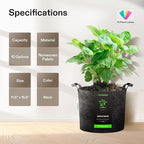 VIVOSUN 5-Pack 10 Gallon Plant Grow Bags, Heavy Duty Thickened Nonwoven Fabric - Image 2