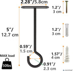 NACETURE Ceiling Hooks Heavy Duty 2 Pack - Image 6