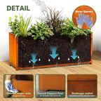 Corten Steel Planter Box-32"x15"x15"-Large Rectangular Planters - Image 3
