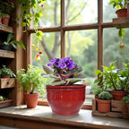 African Violet Pots Self Watering Round Ceramic Violet Pot - Image 9