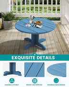 SERWALL Outdoor Round Coffee Table Set, 5-Piece Outdoor Coffee Table and - Image 4