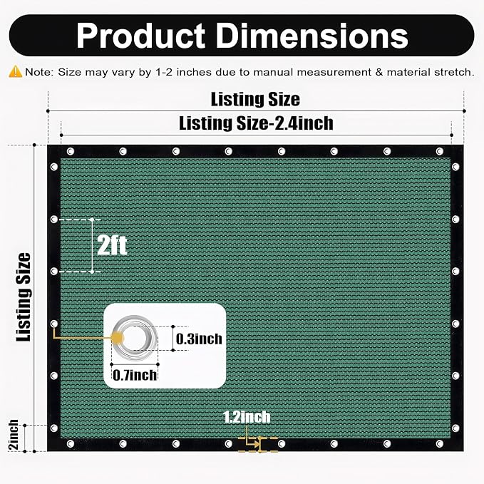 Artpuch 90% Sun Shade Cloth, 8 x 20 FT Pergola Shade Cover Canopy - Image 3