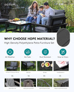 SERWALL HDPE Patio Conversation Set, 6-piece Sectional Outdoor Furniture Set - Image 3