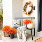 Artificial Fake Plants Flowers for Outdoors Fall Decor, 12 Bundles Fall Leaves - Image 3