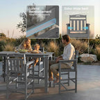 Ciokea Outdoor Bar Height Table Set of 5, Heavy-Duty All-Weather HDPE Patio Bar - Image 4