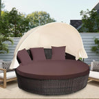 MICTONY Outdoor Daybed Cushion Cover, Sun Bed Cushion Cover, Outdoor Round Bed - Image 4