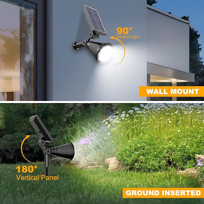 Solar Lights Outdoor Waterproof, 36 LEDs Adjustable Solar Spot Lights Outdoor - Image 4