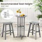 Tangkula 21.5" Round Bar Table, Patio HDPE Bar Height Dining Table w/Slatted - Image 7