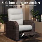 LayinSun Oversized Wicker Outdoor Swivel Glider Recliner - Image 3