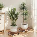 2pack Wood Plant Caddy With Wheels Heavy Duty Red Brown, 264 Lbs Capacity - Image 7