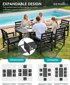 SERWALL Outdoor Expandable Dining Table 60" - Image 4