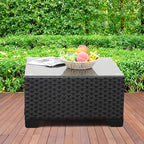 Rattaner Patio Furniture Wicker Coffee Table Outdoor Garden Square Side Table - Image 3
