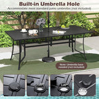 Tangkula 76" x 36" Metal Patio Dining Table - Image 6