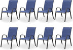 Patio Dining Chairs Set of 8, Outdoor High Stacking Chairs，Breathable Seat by VonzoyHome