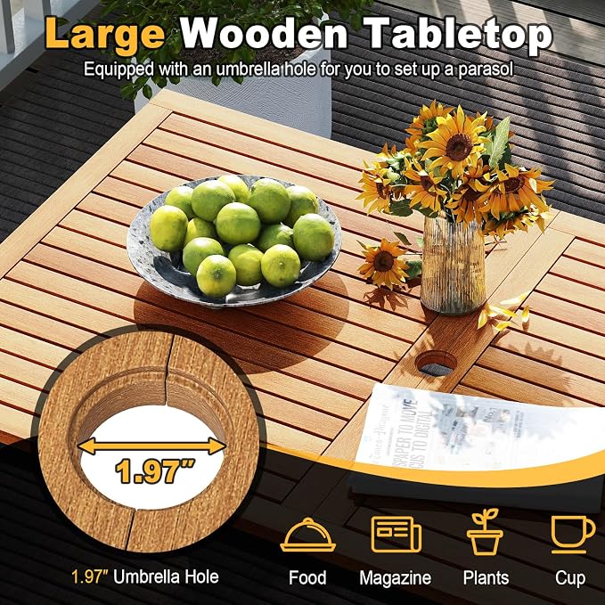 Tangkula 4 Piece Patio Dining Furniture Set, Outdoor Dining Chair Set - Image 5
