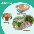 6X3X1 FT Oval Galvanized Metal Garden Raised Bed/Plant Box - Image 2