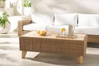 SAFAVIEH Couture Collection Margarita Natural Brown Faux Wicker Rectangle - Image 2