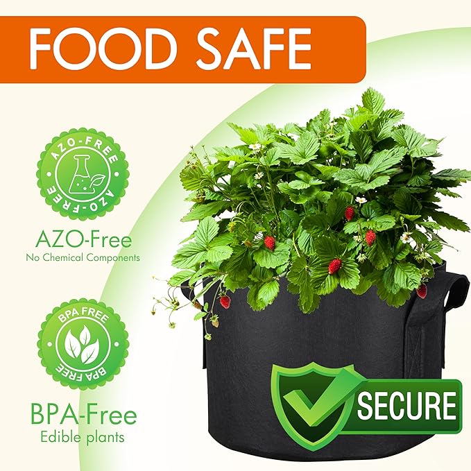 Gardzen 6-Pack 1 Gallon Grow Bags, Aeration Fabric Pots - Image 2