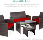 Best Choice Products Set of 2 Wicker Ottomans, Additional Seating, Side Table - Image 4