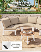 Outdoor Patio Furniture Set, 4 Piece Aluminum Half-Moon Patio Conversation Sets - Image 7