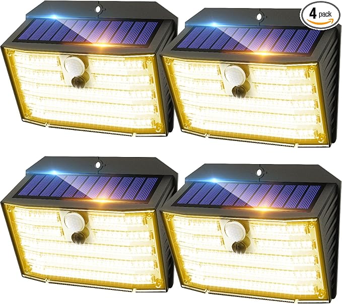 CLAONER Solar Lights Outdoor, Wireless Motion Sensor Lights, IP65 Waterproof by Claoner