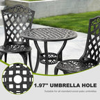 NUU GARDEN 3-Piece Patio Bistro Set Outdoor Cast Aluminum Bistro Table and - Image 7