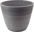 PSW Pot Collection 16-inch Plastic/Stone/Wood Composite Large Ribbed Planter – by PSW