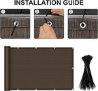 LOVE STORY 3'x6' Brown Balcony Screen Privacy Fence Cover UV Protection - Image 2