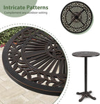 COSTWAY 24" Patio Round Bar Table, 41.5" Pub Height Cast Aluminum High Top Table - Image 7