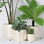 10 Inch Ceramic Plant Pot with Drainage – Large Flower Pot - Image 3
