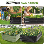 G GOOD GAIN 4-in-1 Adjustable Raised Garden Bed Kit | Galvanized Planter Boxes - Image 9