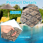 Woven Inflatable Ottoman D21”x H10” Outdoor Indoor Pouf Patio Footrest Stool - Image 4