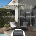 Best Choice Products 10ft Solar Polyester LED Lighted Patio Umbrella w/Tilt - Image 3