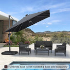 PURPLE LEAF 10 Feet Patio Umbrella Outdoor Cantilever Solar Powered LED Square - Image 2
