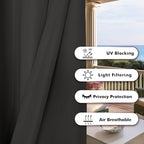 BONZER Outdoor Curtains for Patio Waterproof Thick Privacy Wide Grommet Light - Image 4