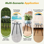 1 Pack Metal Outdoor Side Table Small Outside Round End Table - Image 6