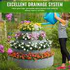 4 Pcs Plant Grow Bags 4 Tiered Strawberry Planter Tower Fabric Raised Garden - Image 5