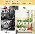 2 Tier Plant Stand Indoor Outdoor, Heavy Duty Metal Tall Plant Shelf - Image 4
