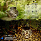 Set of 2 Solar Lantern Outdoor Hanging Decorative Lights - Image 4