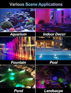 RGB Pond Lights with Timer, LED Underwater Submersible Colorful Landscape - Image 7