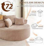 Antetek Oversized Round Chaise Longue Chair Indoor, Modern 55-inch Upholstered - Image 6