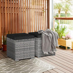 RELAX4LIFE Wicker Outdoor Storage Ottoman - Image 2