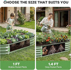 Galvanized Raised Garden Bed Outdoor, Rust-Resistant Garden Planter Box - Image 9